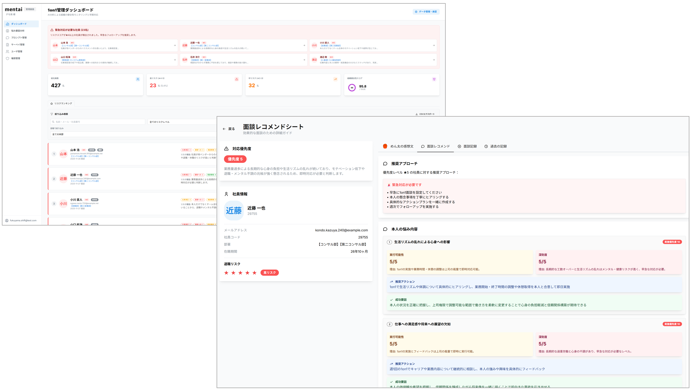退職リスク管理機能